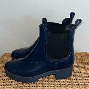 JEFFREY CAMPBELL Chelsea rain boots in navy blue